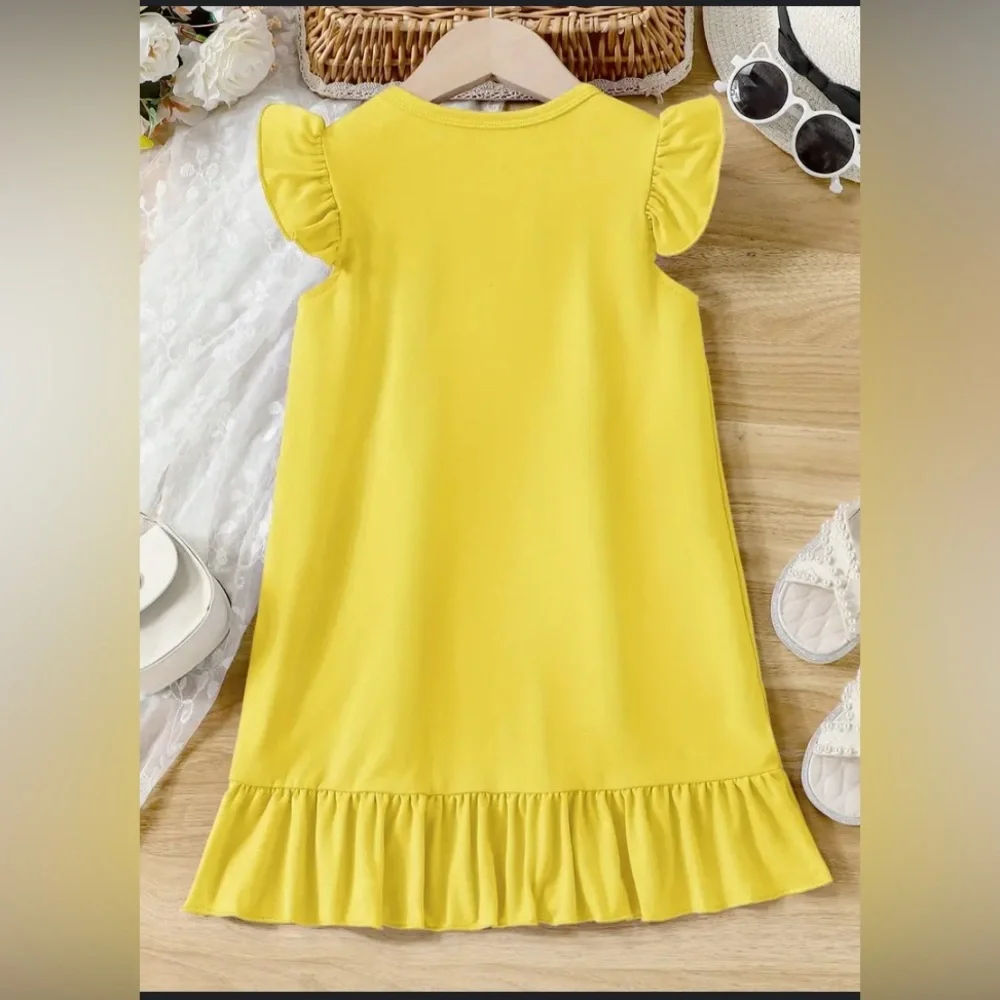 Yellow 🌻👧🏻 Kids Casual Sun Dress